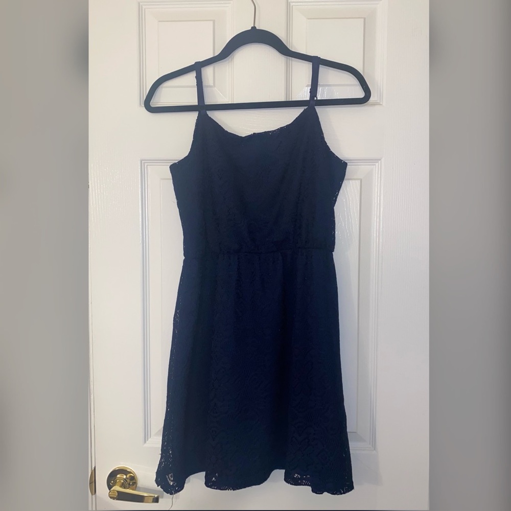 Blue Lace Knee High Dress